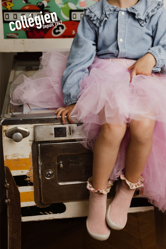 Chausson chaussette rose - Collégien