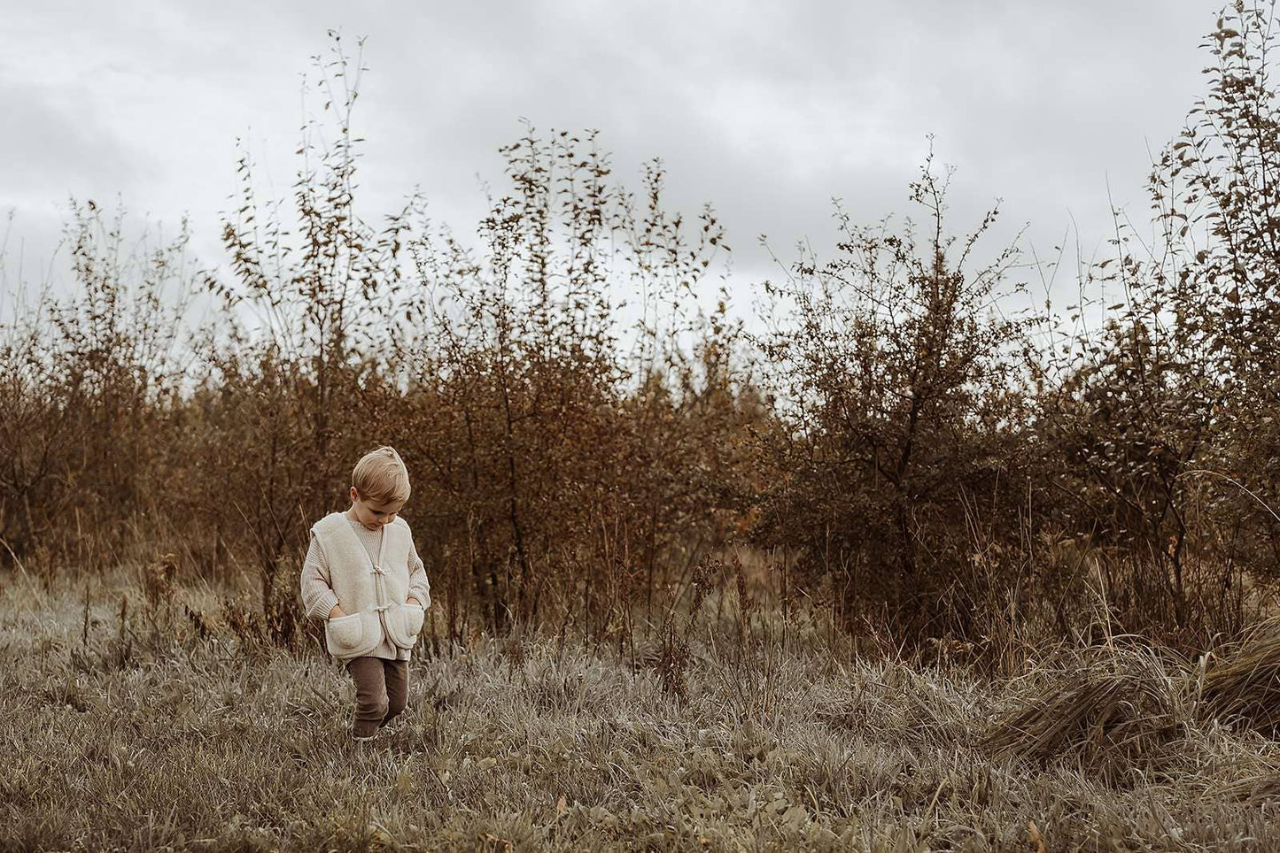 Gilet sans manche en laine blanc cassé - We are wovens