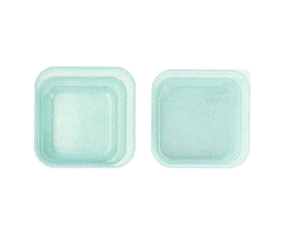 3 Boîtes Déjeuner Paillettes Turquoise - Tutete