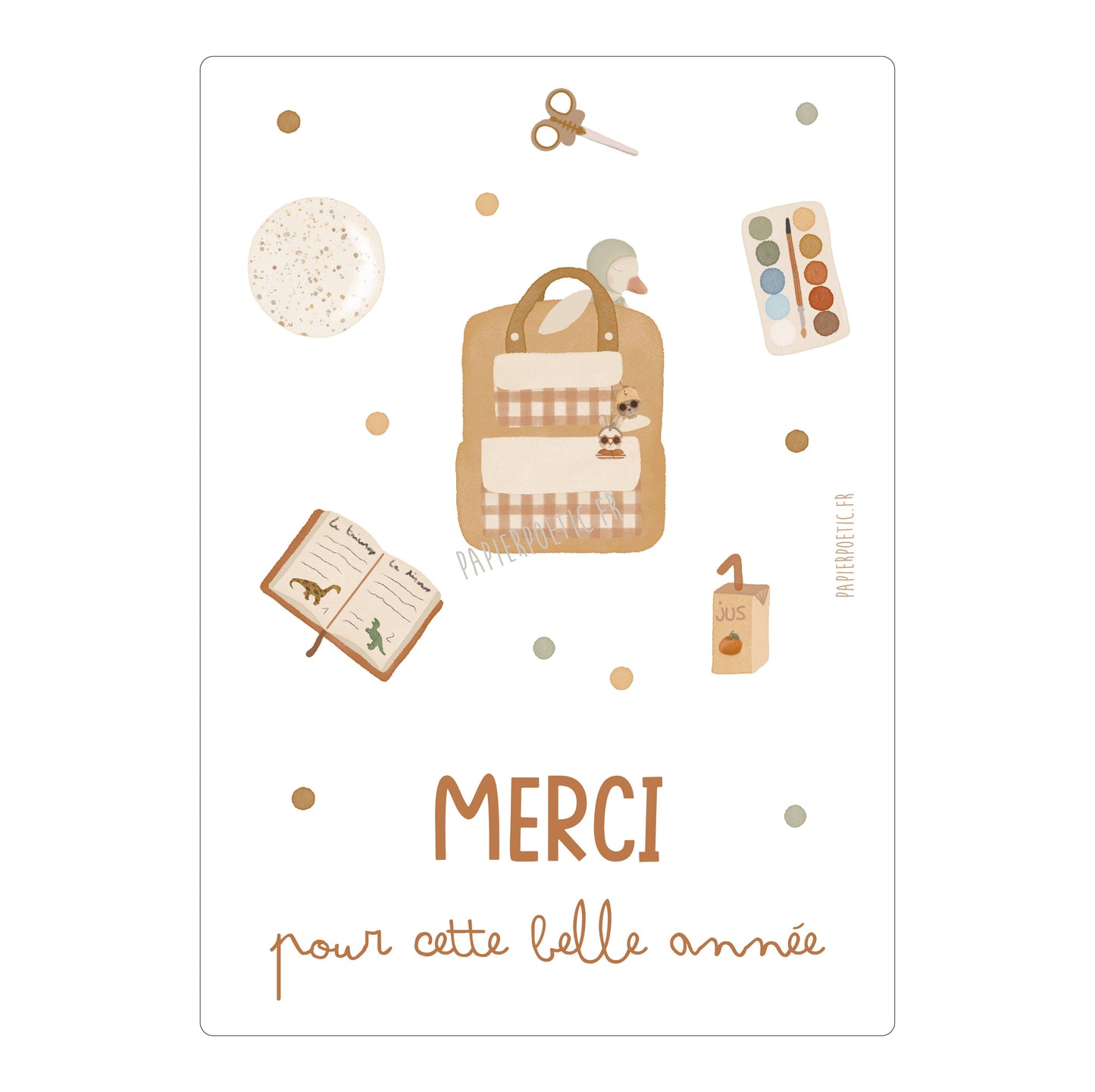 Carte fin d'année "Merci" - Papier Poetic