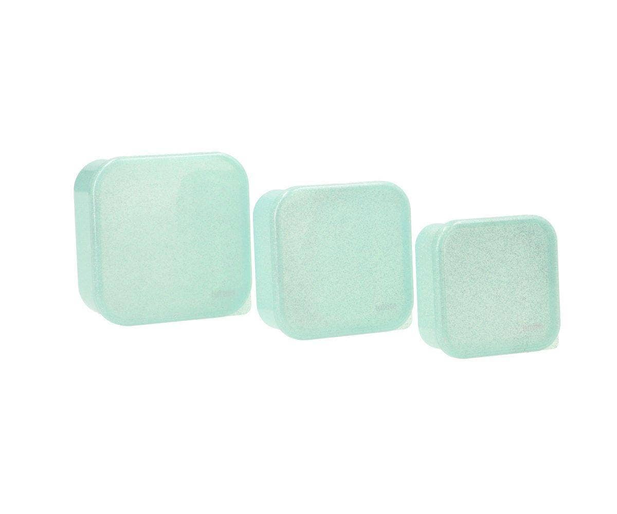 3 Boîtes Déjeuner Paillettes Turquoise - Tutete