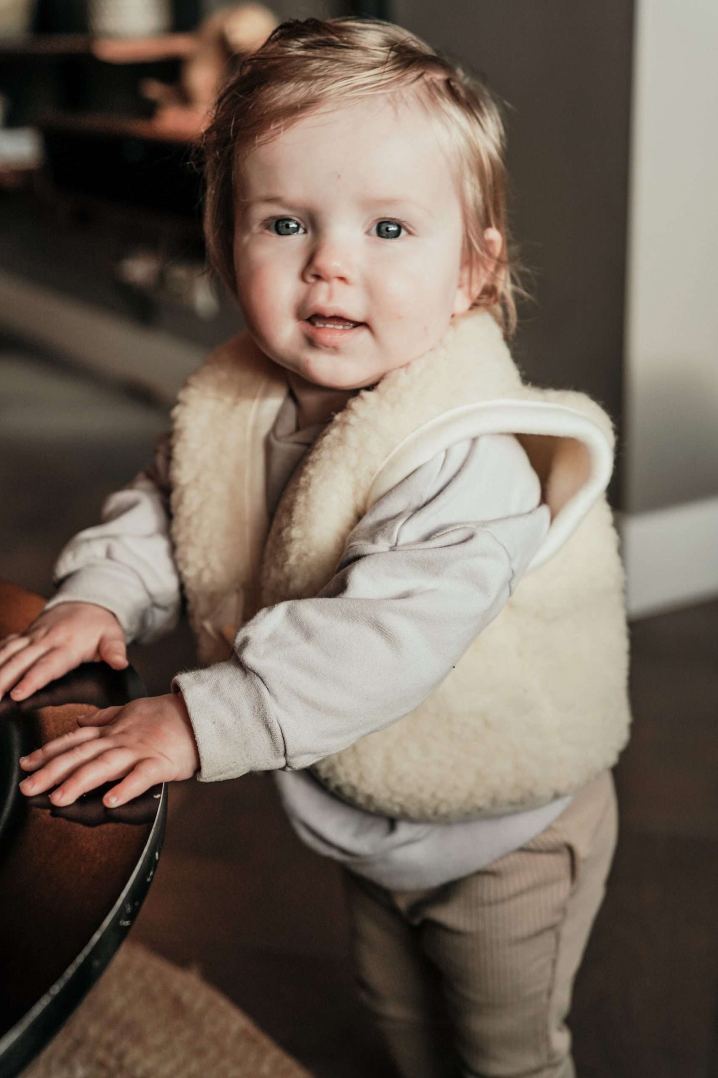 Gilet sans manche en laine blanc cassé - We are wovens