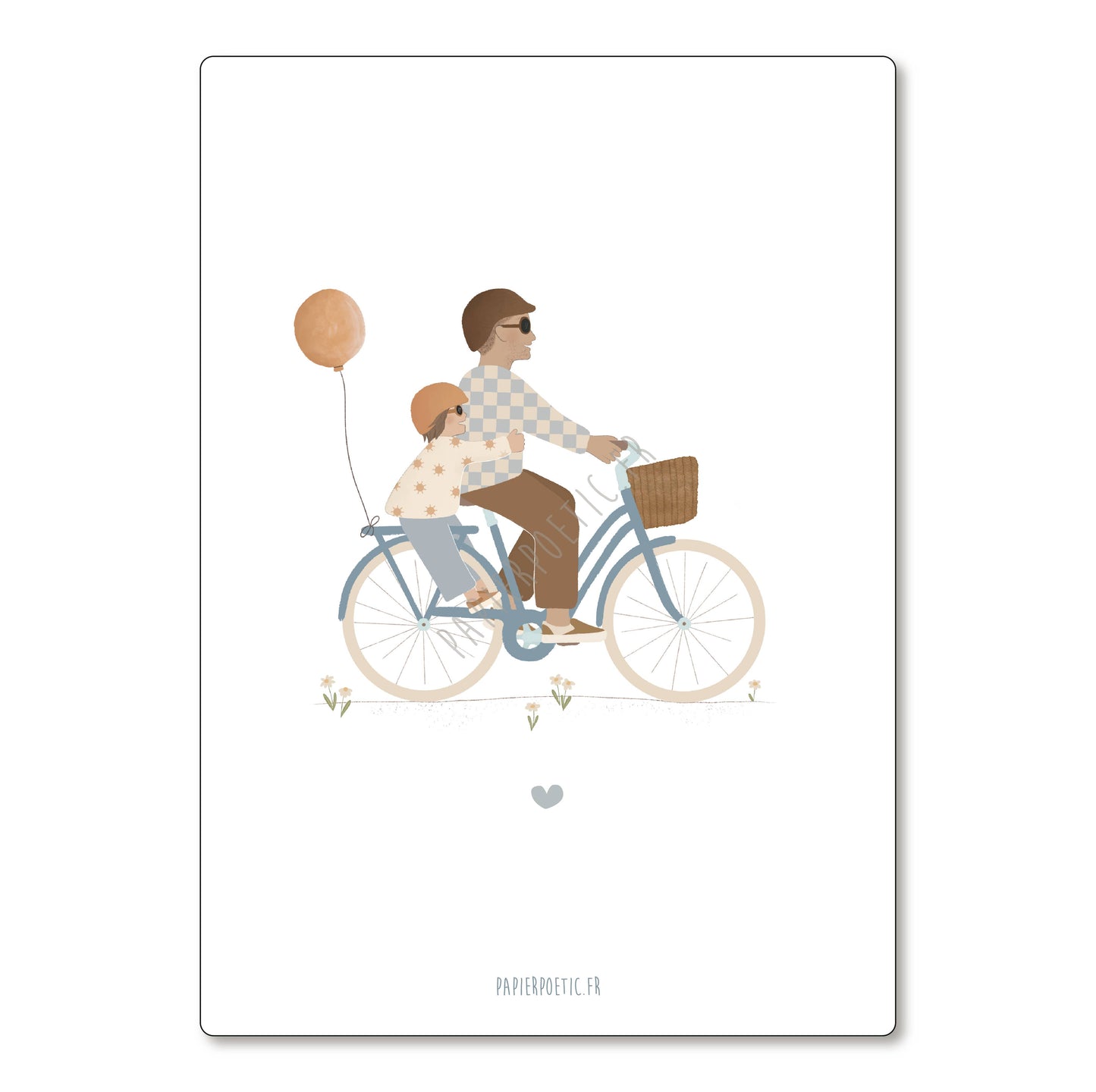 Carte "En vélo Papa" - Papier Poetic