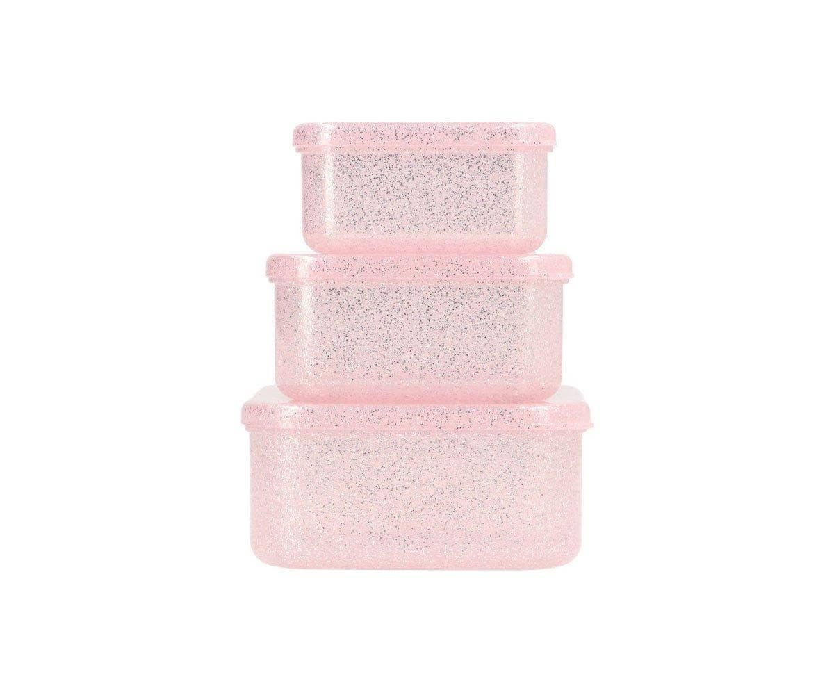3 Boîtes Déjeuner Glitter Rose - Tutete