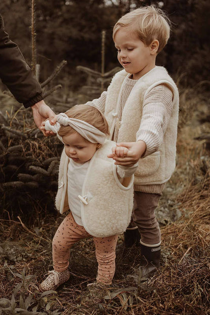 Gilet sans manche en laine blanc cassé - We are wovens