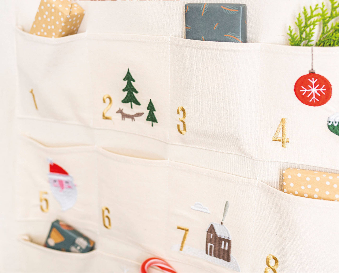 Calendrier de l'avent en tissu