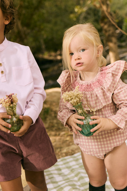 Barboteuse Marsella rose - Cotton Bel