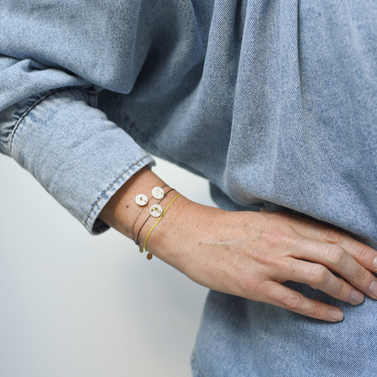 Bracelet Médaillon Bonheur Noir doré - Baubels