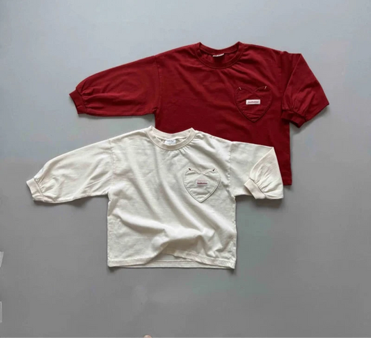 T-shirt poche en coeur