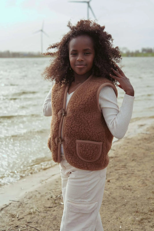 Gilet sans manche en laine Espresso - We are wovens
