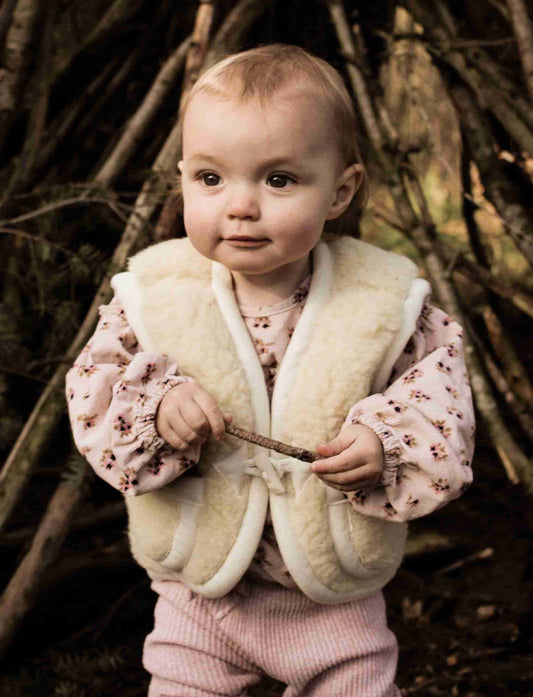 Gilet sans manche en laine blanc cassé - We are wovens