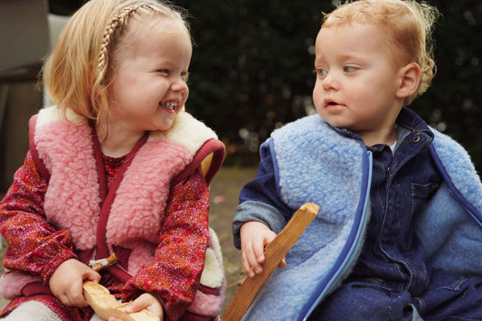 Gilet sans manche en laine rose - We are wovens
