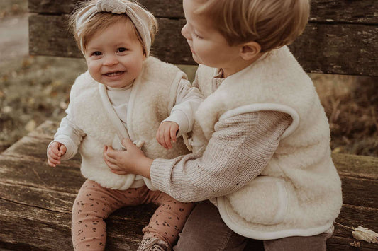 Gilet sans manche en laine blanc cassé - We are wovens