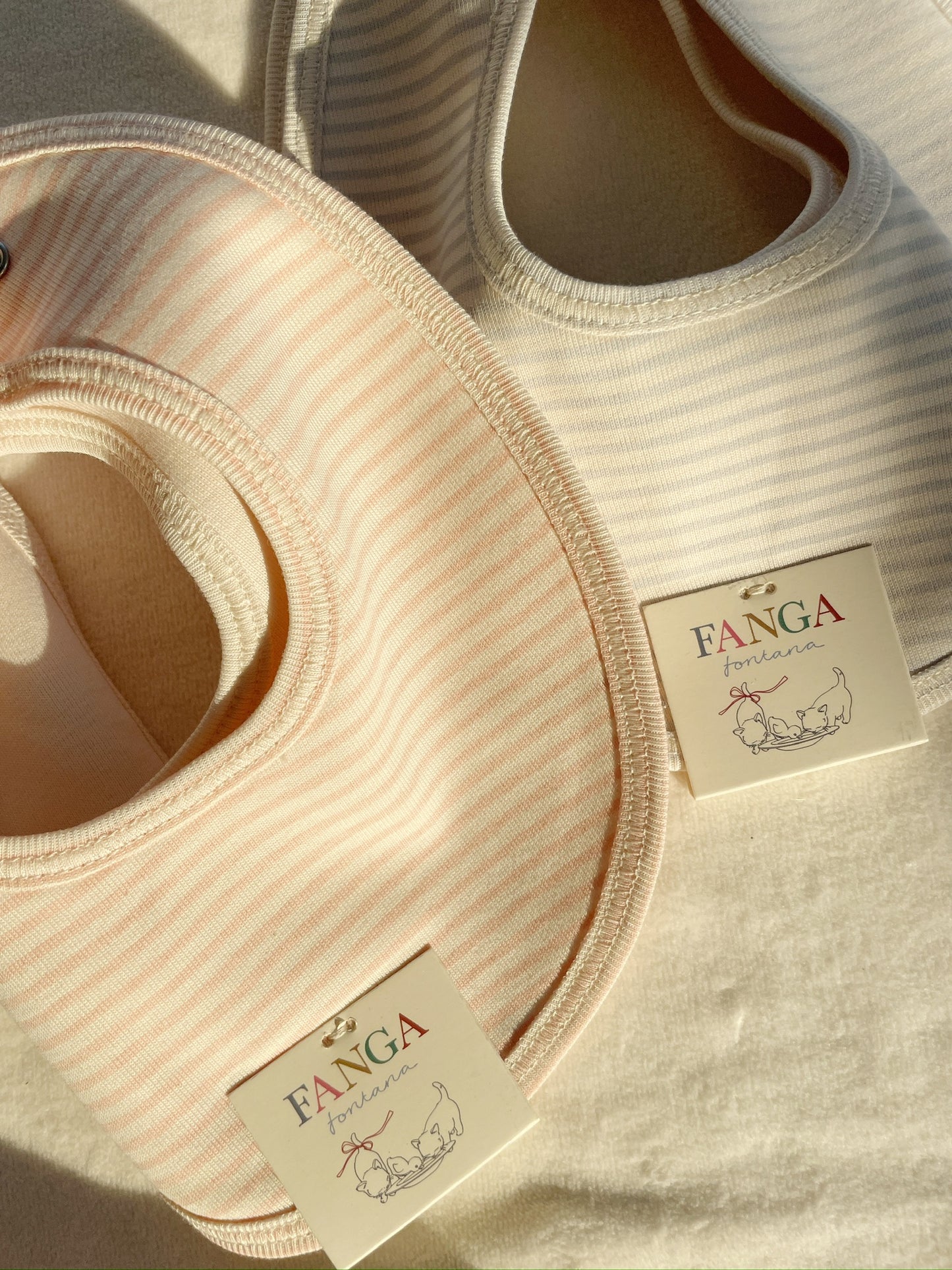 Pack 2 bavoirs bébé rose - Fanga