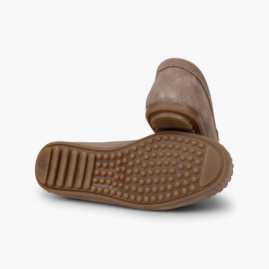 Moccasin en suède Taupe - Pisamonas
