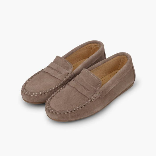 Moccasin en suède Taupe - Pisamonas