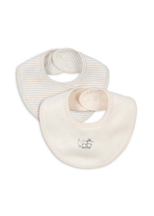 Pack 2 bavoirs bébé bleu - Fang